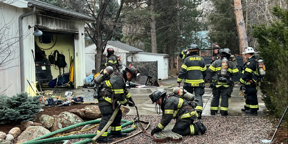 Firefighters in Boulder, Colorado, responded to a fire on Saturday that started when an electric vehicle started smoking then exploded in a garage.