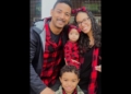 New York firefighter Derek Floyd is seen with his wife, Cristine, and two children.