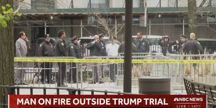 Florida Man Sets Himself on Fire Outside Trump Trial