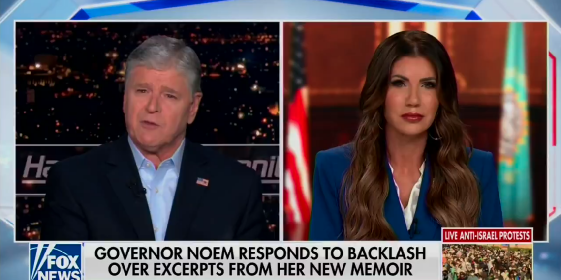 Hannity Appears to Suggest in Interview With Noem That Biden’s Dog Might Need to Be Put Down