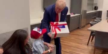 Heartfelt Moment: Trump Meets 8-Year-Old Boy Battling Brain Disorder at Rally