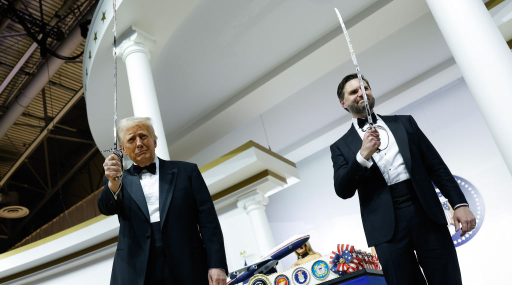 Watch: Trump Grooves to YMCA, Uses Sword