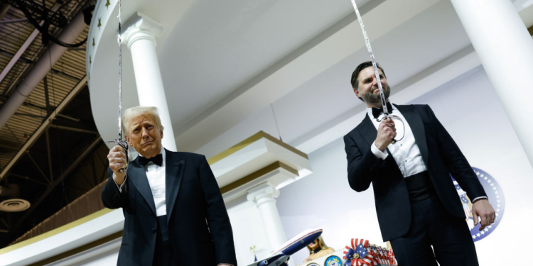 Watch: Trump Grooves to YMCA, Uses Sword