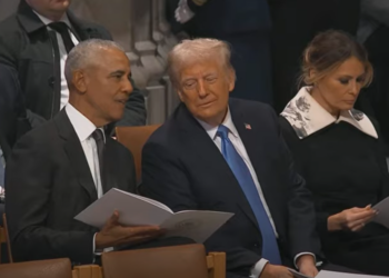 Trump and Obama at Carter Funeral Service