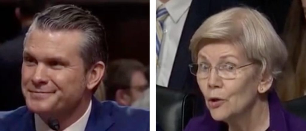Laughter Erupts During Senate Hearing As Pete Hegseth Quips About His Military Service In Response To Elizabeth Warren