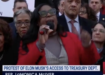 ‘We Are At War!’: Dem Rep Melts Down During Elon Musk Protest, Demands To ‘Shut Down’ Senate
