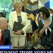 Veteran Greets Trump In Oval Office Wearing Prosthetic Leg That Carries Slogan Mocking Joe Biden