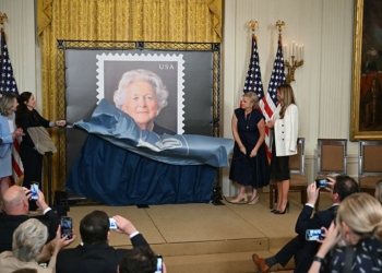 Melania Trump Unveils New Stamp in Honor of Barbara Bush
