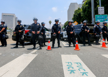 Report: ‘Bionic Shield’ Masks Handed Out by Masked Group in LA