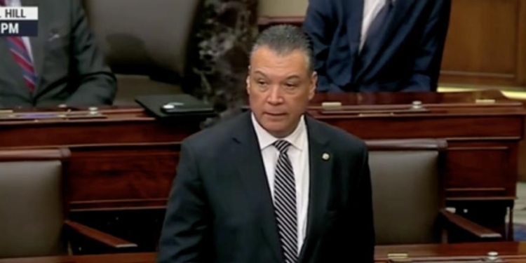 Alex Padilla Appears To Choke Up On Senate Floor As He Recounts Disrupting Noem’s Press Conference