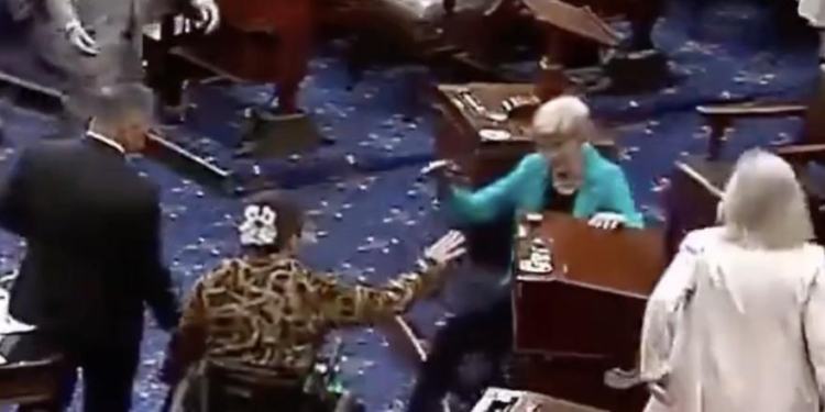 Watch As Elizabeth Warren Takes A Tumble On Senate Floor