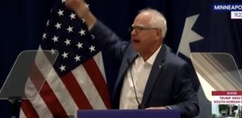 Tim Walz Screeches About GOP’s ‘Stupid Frickin’ Red Hat’ During Angry Rant