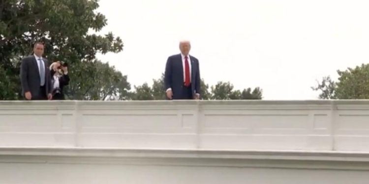 Trump Proves Yet Again He Will Take Questions From Anywhere—Even The White House Roof