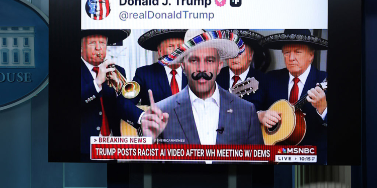 AI Video Shows Trump Tossing ‘Trump 2028’ hat at Jeffries