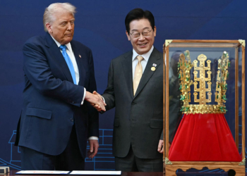 Trump Receives Crown From South Korea
