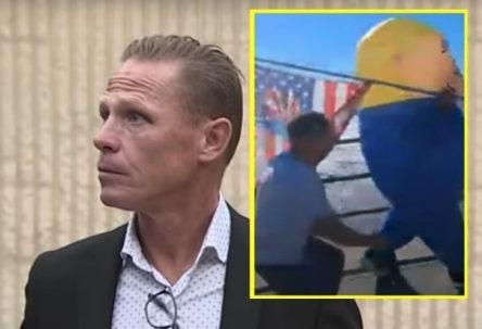 Man Arrested After Alleged Attack On Trump Supporters Wearing Inflatable Costume