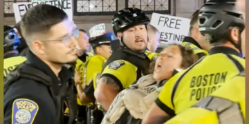 Violent Pro-Palestinian Oct. 7 Protest Leaves Four Boston Officers Hospitalized