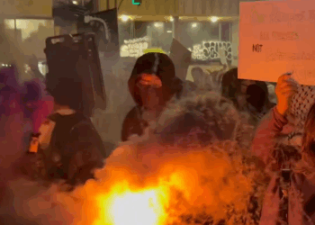 Chaos Erupts at UC Berkeley TPUSA Event as Antifa Clashes With Police