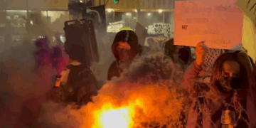 Chaos Erupts at UC Berkeley TPUSA Event as Antifa Clashes With Police