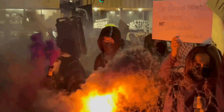 Chaos Erupts at UC Berkeley TPUSA Event as Antifa Clashes With Police