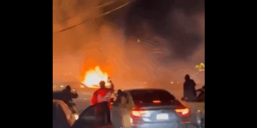 Watch: Queens Street Takeover Turns Violent, Couple Beaten and Car Set Ablaze