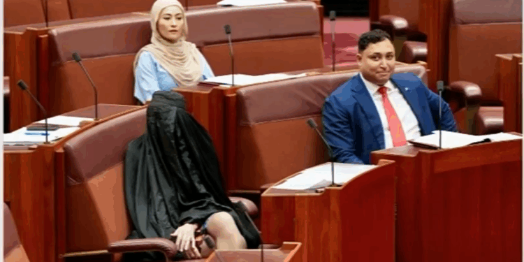 Senator Sparks Chaos in Australian Parliament by Wearing Burqa