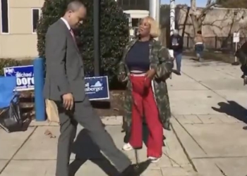 Blood-Lusting Democrat Gives Voters One Last Cringe Interaction After Awkward Encounter With Dog