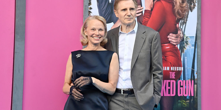 Pamela Anderson Sets the Record Straight on Liam Neeson Romance