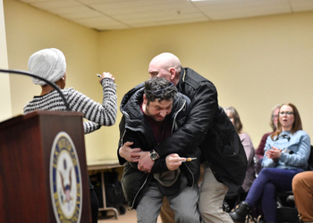 Man Sprays Ilhan Omar With Unknown Substance During Town Hall