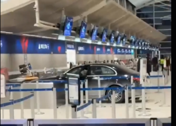 Car Smashes Through Detroit Airport Terminal, Driver Rants as Security Swarms Scene