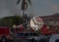 Firefighter Survives Scary Ladder Fall During LA House Blaze