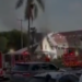 Firefighter Survives Scary Ladder Fall During LA House Blaze