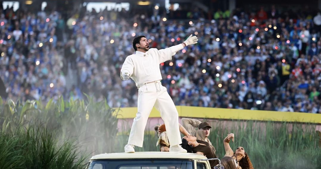 Bad Bunny Closes NFL Halftime Show With ‘God Bless America’ Then Proceeds To List Hispanic Countries With Their Flags Flying