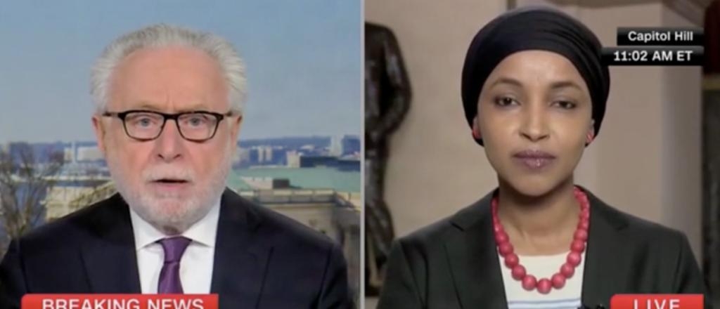 CNN’s Wolf Blitzer Presses Ilhan Omar About Her Behavior During Trump’s State Of The Union