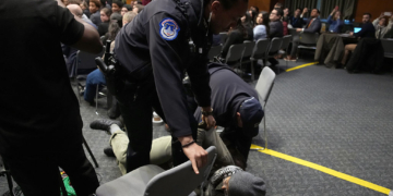 Protester Disrupts DHS Hearing Before Being Escorted Out