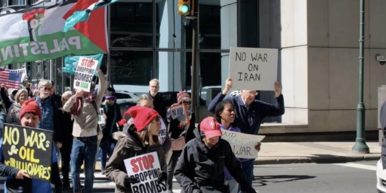 Anti War Demonstration Occurs In Philadelphia