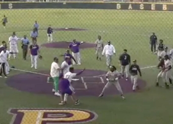 Large Fight Breaks Out During College Baseball Game