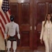 Watch Surreal Scene As Robot That Walks Like Joe Biden Disappears Behind Melania