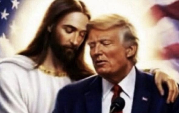 Trump Posts Image of Him With Jesus