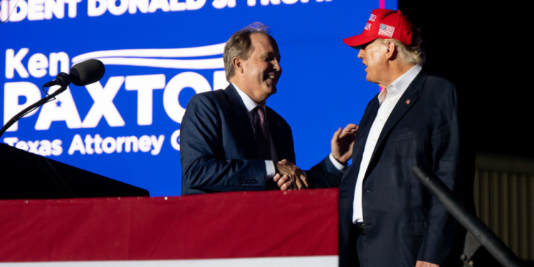 Trump Congratulates Paxton’s Win Over Cornyn in Texas