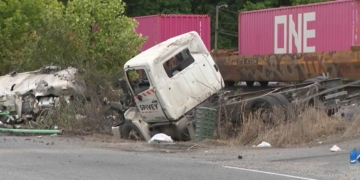 Septic Truck Explodes After Being Struck By Train, Video Shows