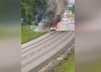Fireworks Trailer Erupts in Explosive Highway Chaos